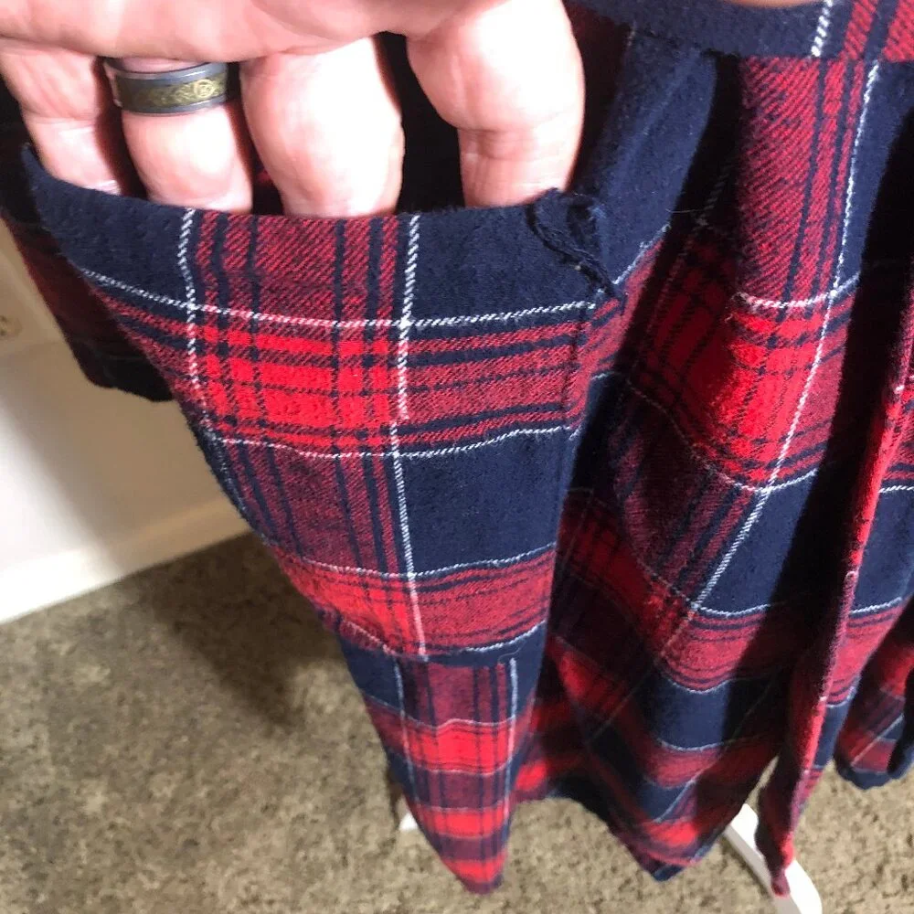 ✨ Luxe Plaid Perfection | Latuza 100% Cotton Red & Navy Lounge Robe